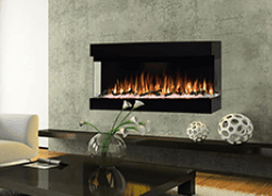 Foyer électrique mural présenté par RA-MO-NET sur la Rive-Sud de Québec